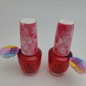 OPI Sheer Tints Top Coat Pink 2 Bottles
